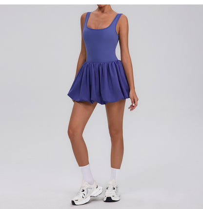 Balloon hem tennis skirt