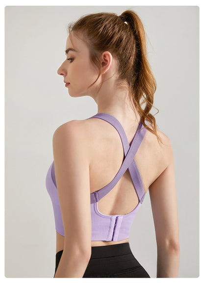 Contrast strap sports bra