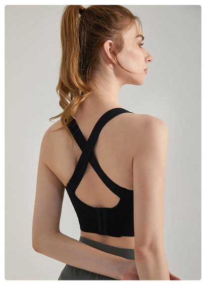 Contrast strap sports bra