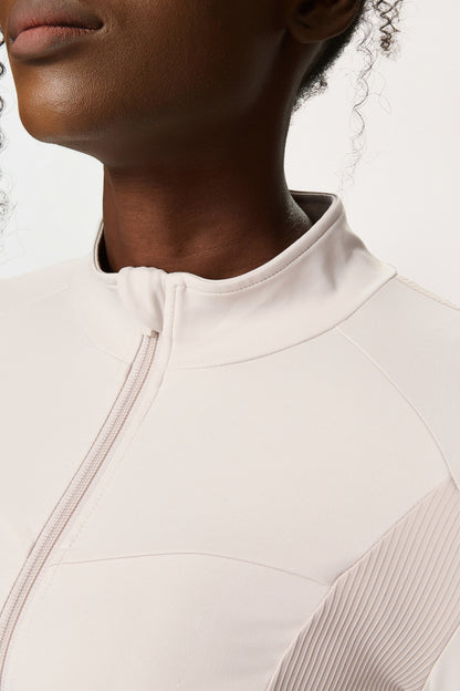 Warm full sleeve zip front top