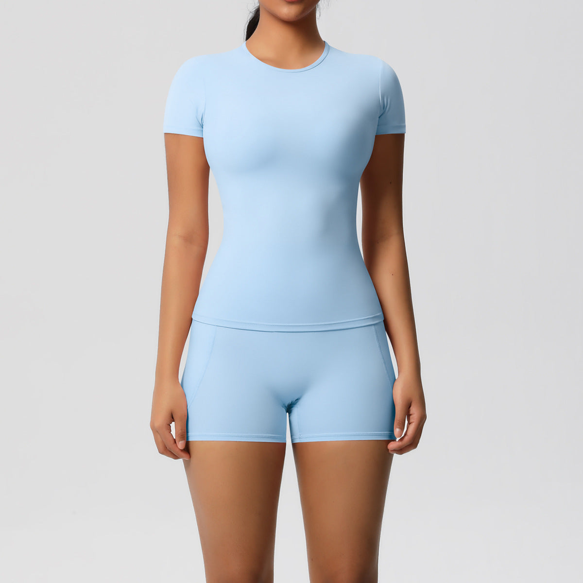 Brushed soft top and hot pants set