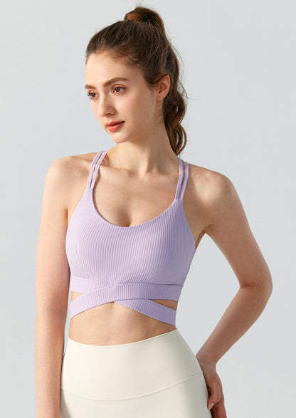 Ribbed fitness bra