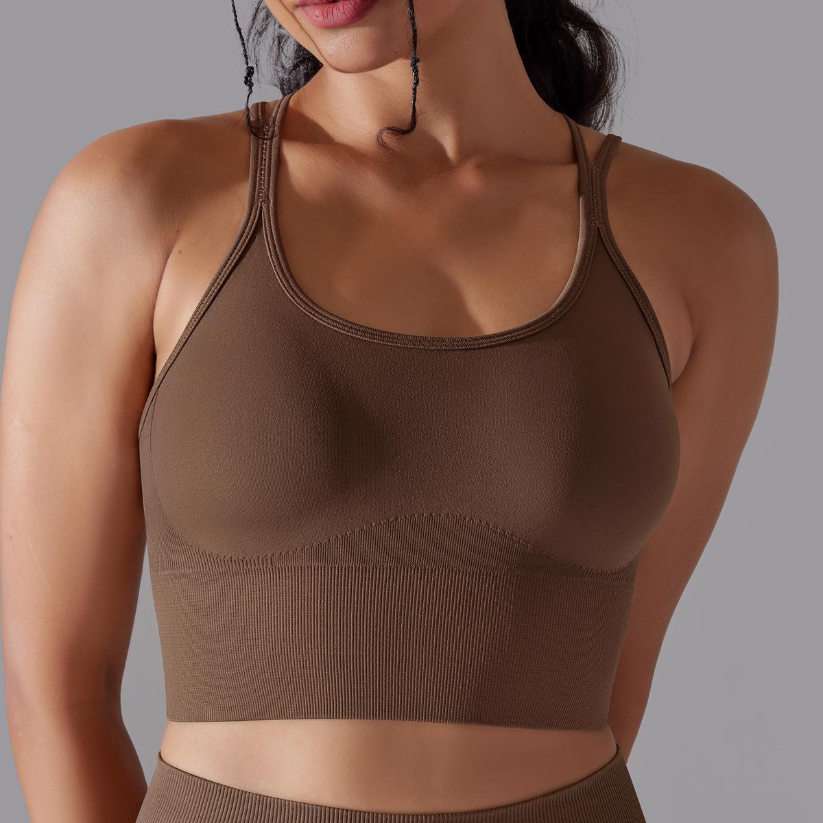 Cross back high support sports bra