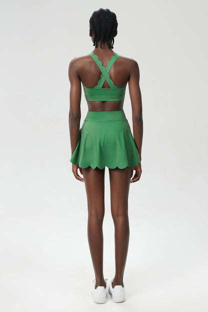 Scallop edge tennis skirt