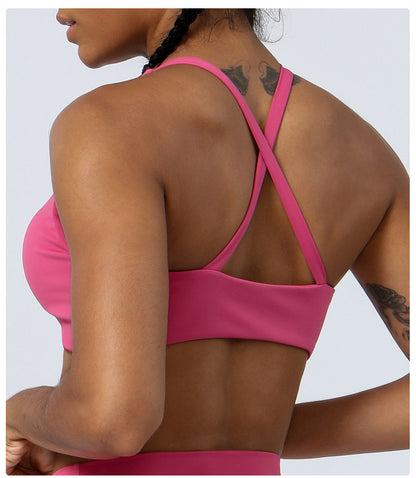 Cross back sports bra