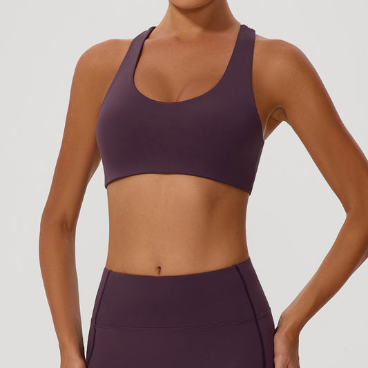 Cross back sports bra