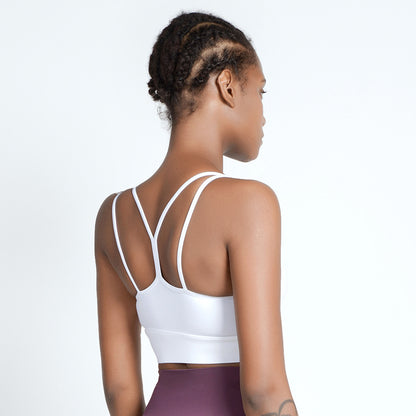 High support spaghetti strap bra