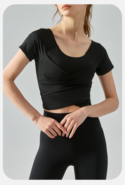 Cropped short sleeve top