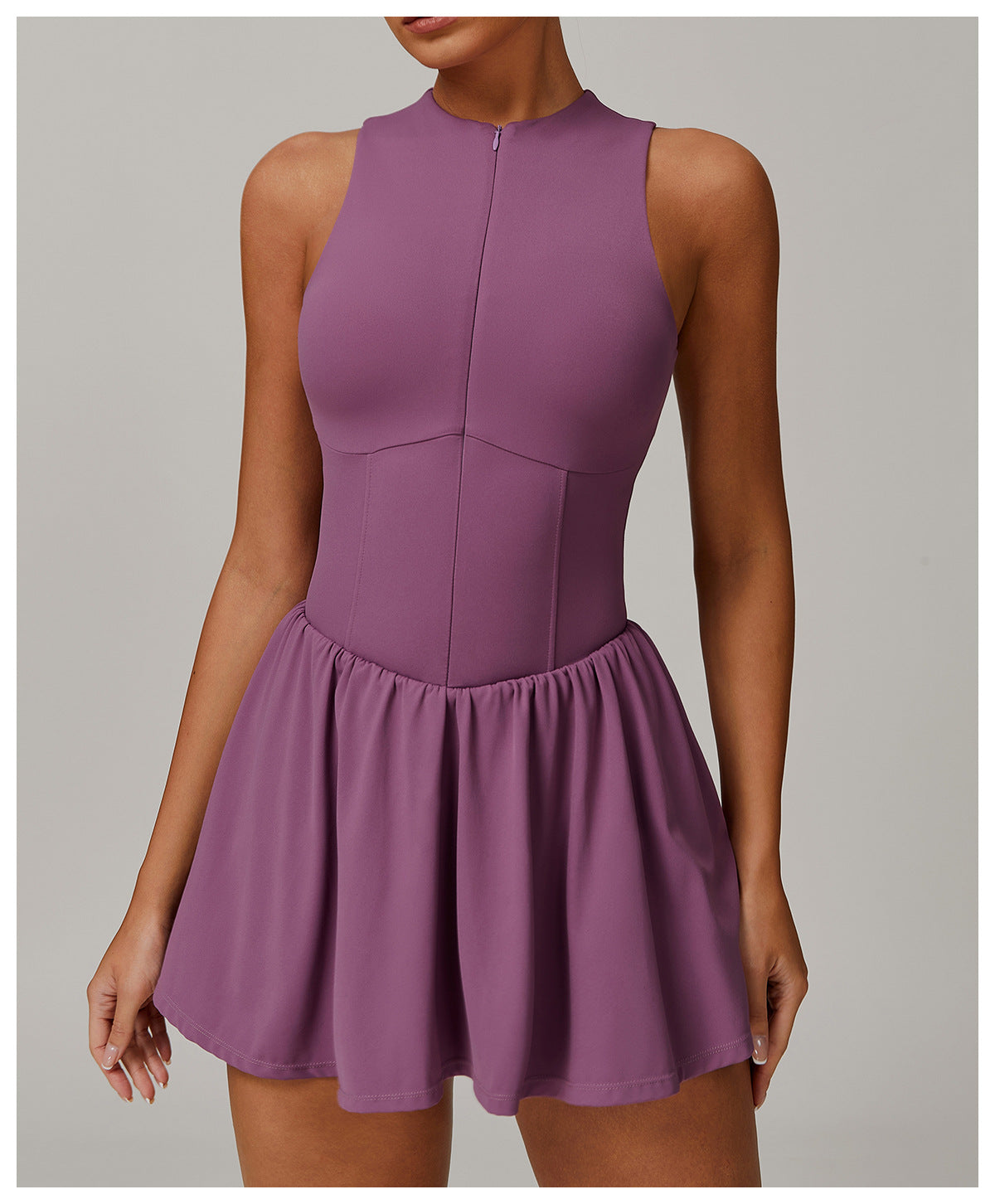 Zip front fitness dress