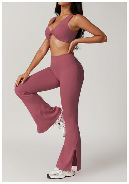 Twisted front sports bra