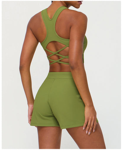 Cross back sports bra