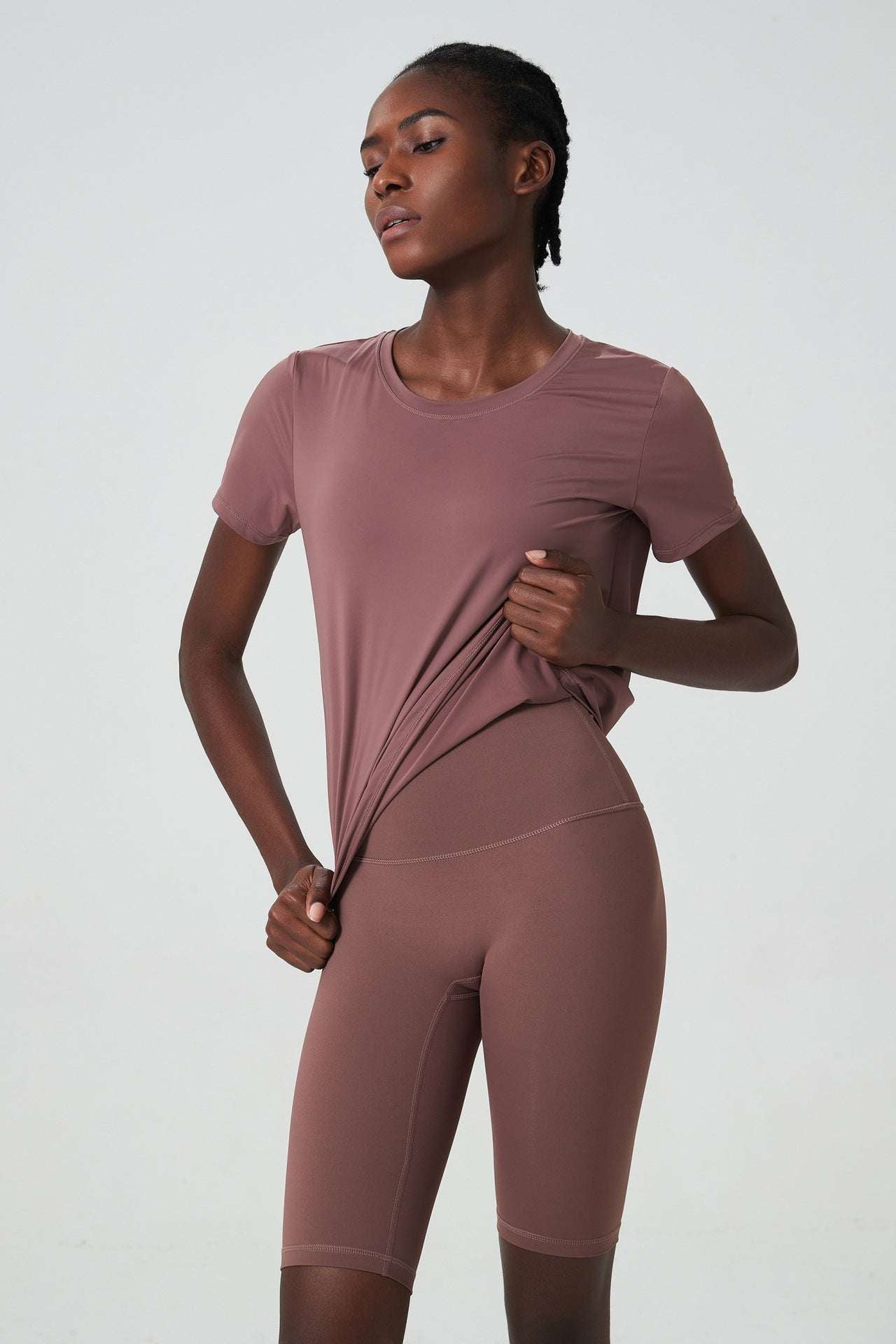 Matching T shirt and biker shorts set