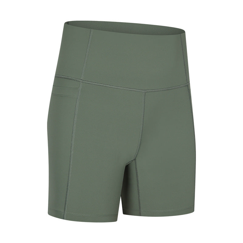 High waist shorts with side Pocket