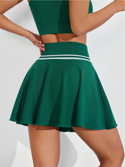Jacquard waist tennis skirt
