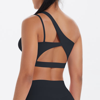 One shoulder sports bra