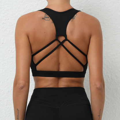 Cross back sports bra