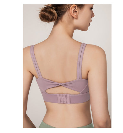 Twisted back sports bra