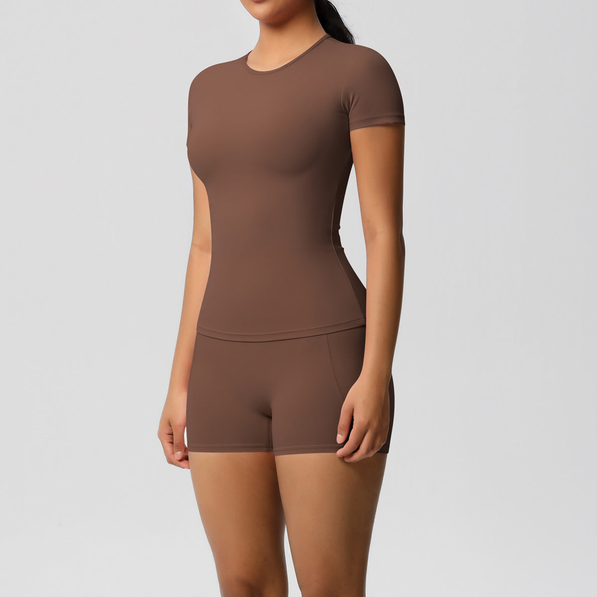 Brushed soft top and hot pants set