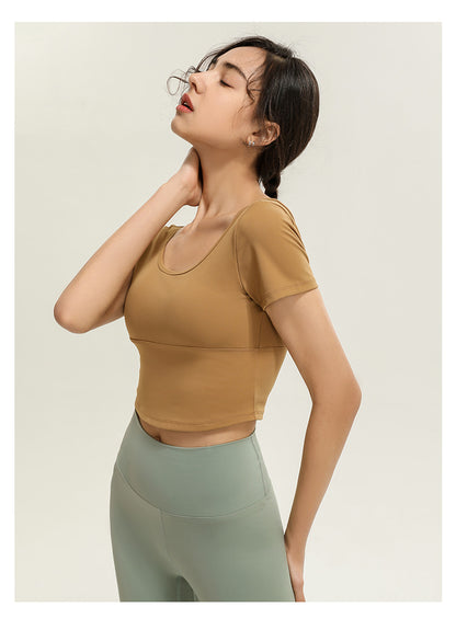 Crossed back high support top