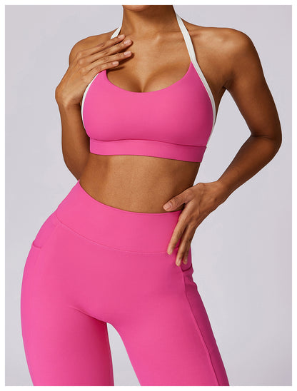 Contrast strap bra