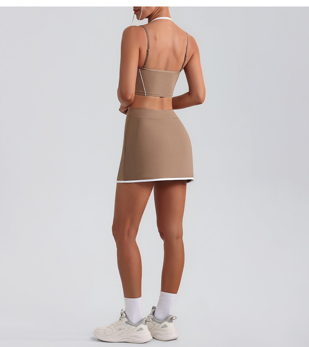 Contrast piping tennis skort