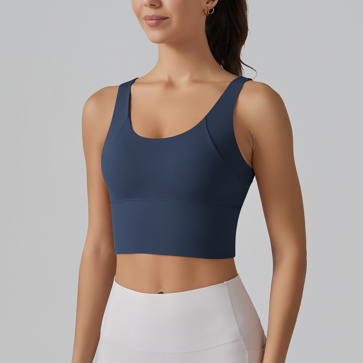 Seamless deep back sports bra