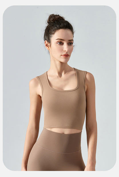High support cropped vest