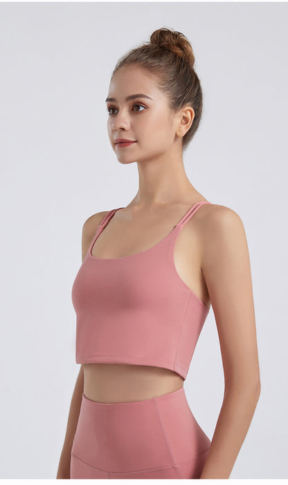 Cross back sports bra