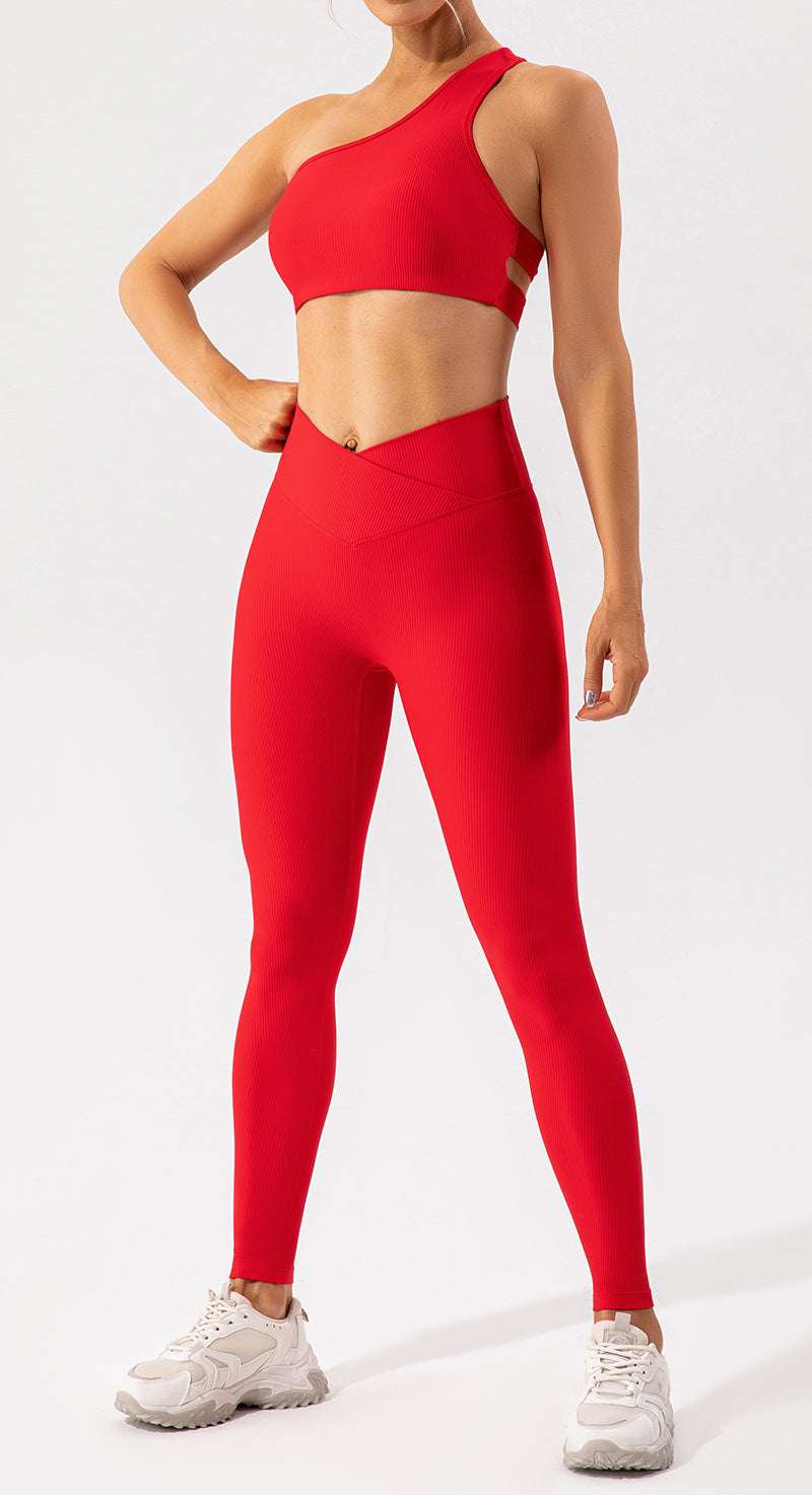 Spring Nude Feel Exercise Strap Beauty Back Exercise Body Hugging Suit Running Breathable Quick Drying Yoga Clothes Women