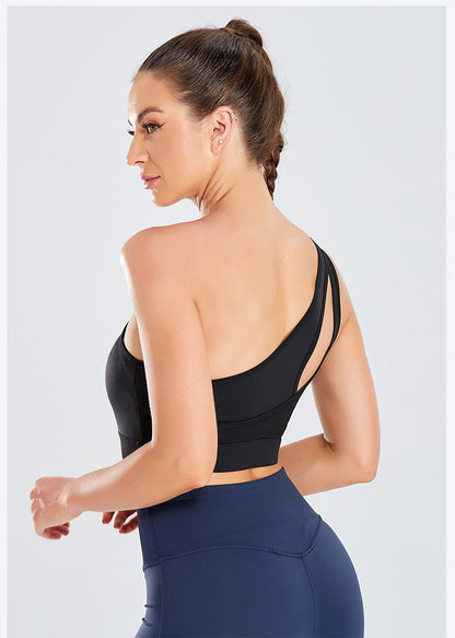 One shoulder sports bra