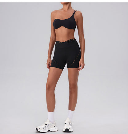 One shoulder sports bra