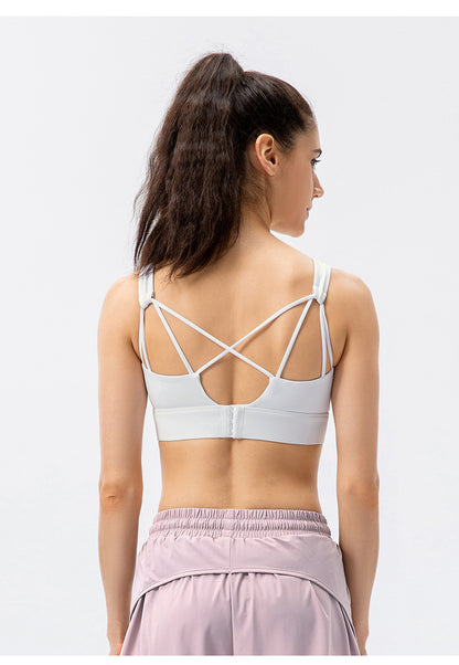 Cross back sports bra