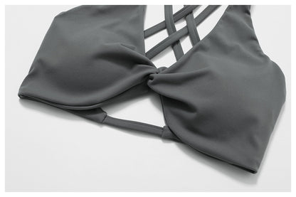 Twisted front sports bra
