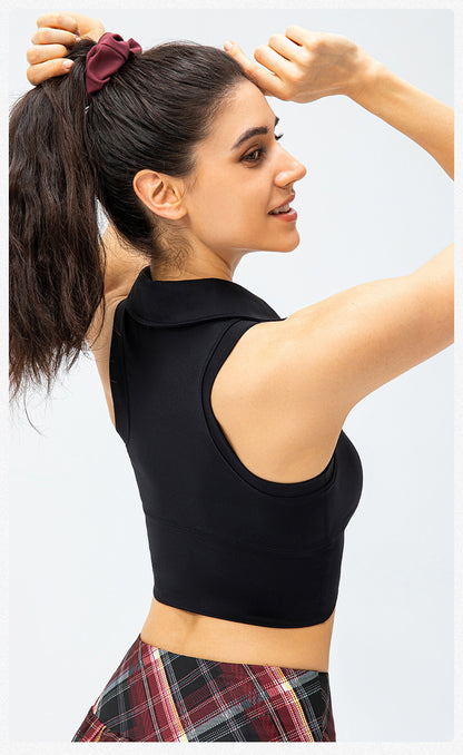 Collared high support top