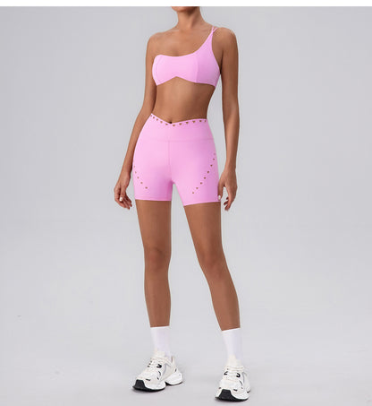 One shoulder sports bra