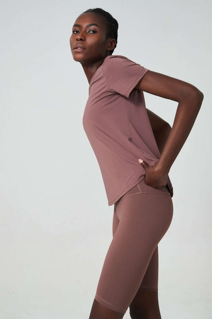 Matching T shirt and biker shorts set