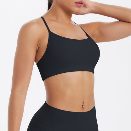Cross over back sports bra