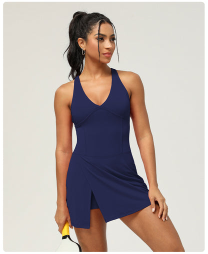 Quick dry slide slit dress