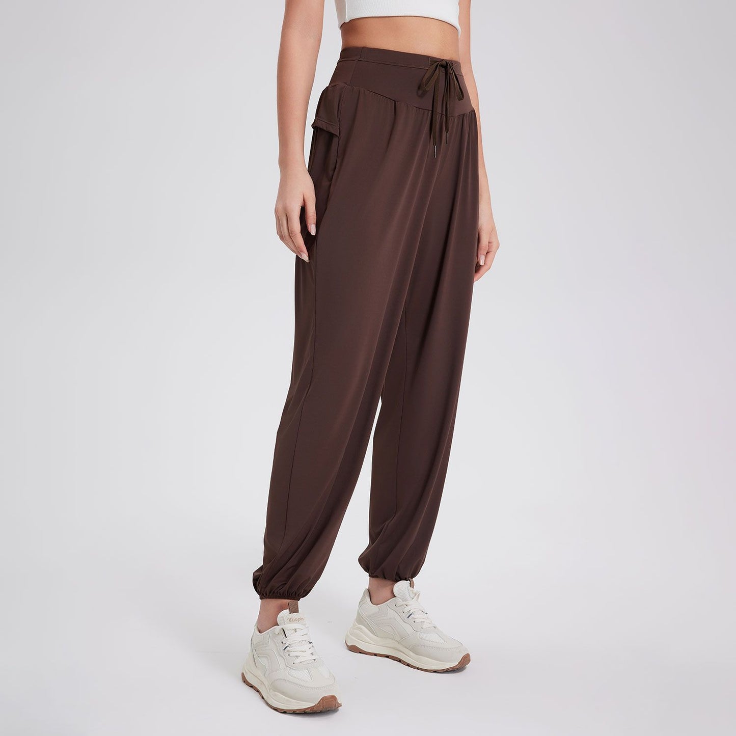 High Waist Drawstring Trousers