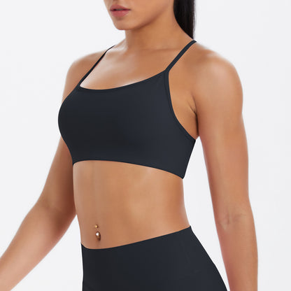Cross over back sports bra