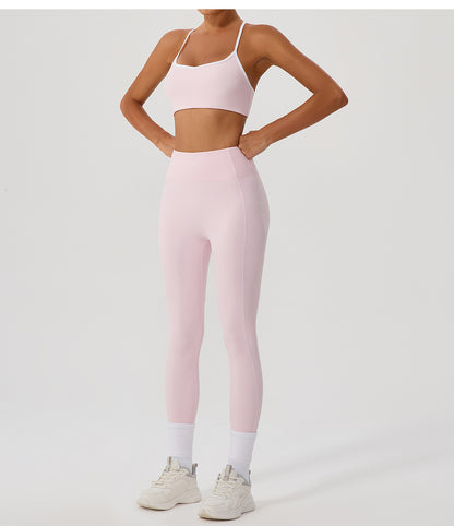 Contrast trim back leggings