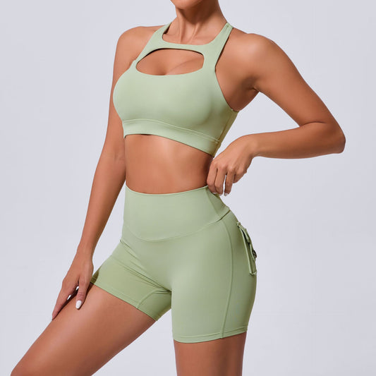 Cut out front sports bra