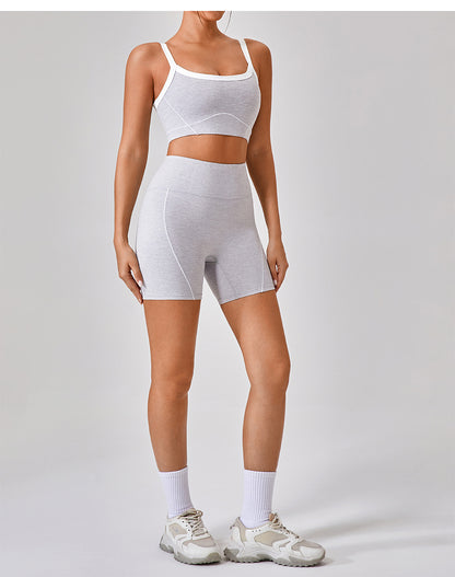 Contrast trim high support bra