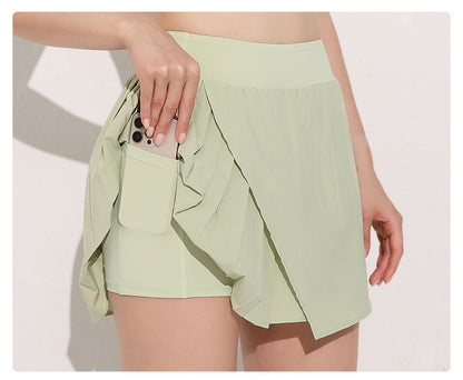 Pleated side skort
