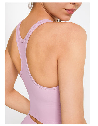 Rib cropped vest