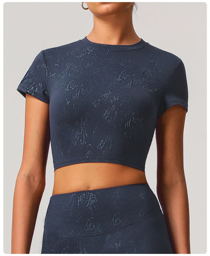 Printed cropped T shirt