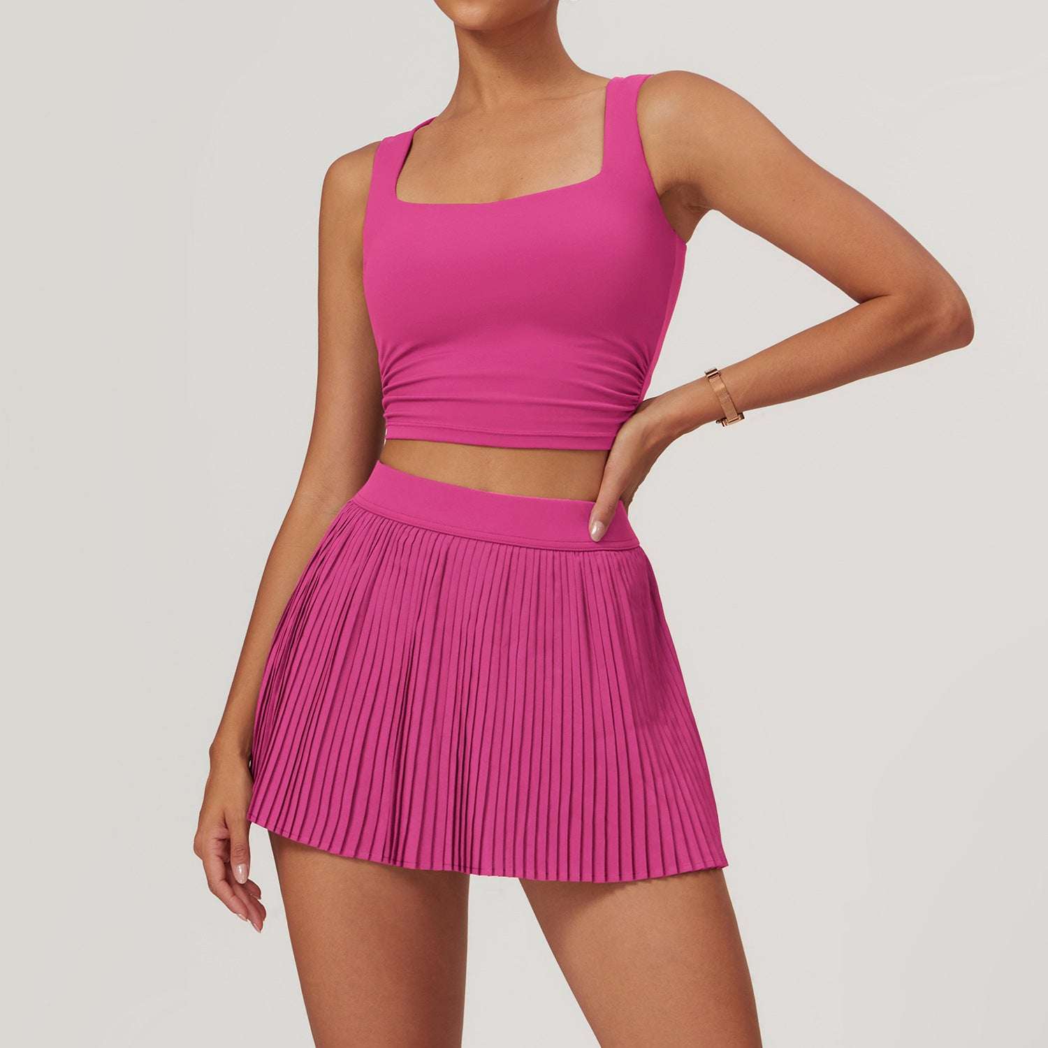 Vest Short Skirt Magenta