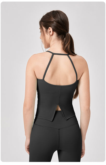 Cut out back sports vest