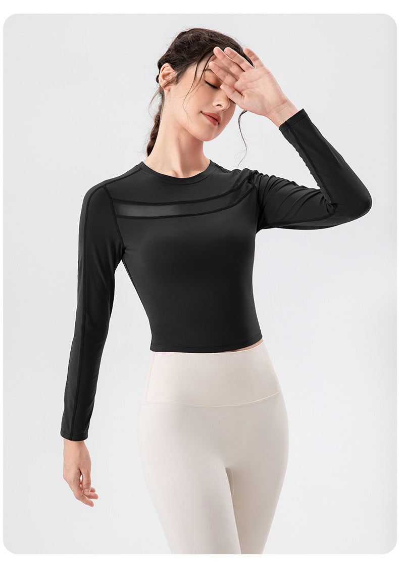 Mesh insert cropped top