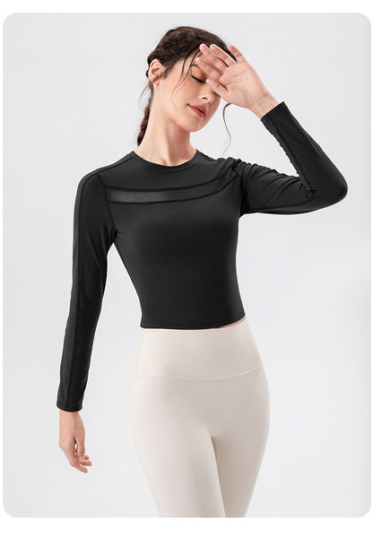 Mesh insert cropped top